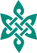 Endless knot icon made to look like the leaves of a plant